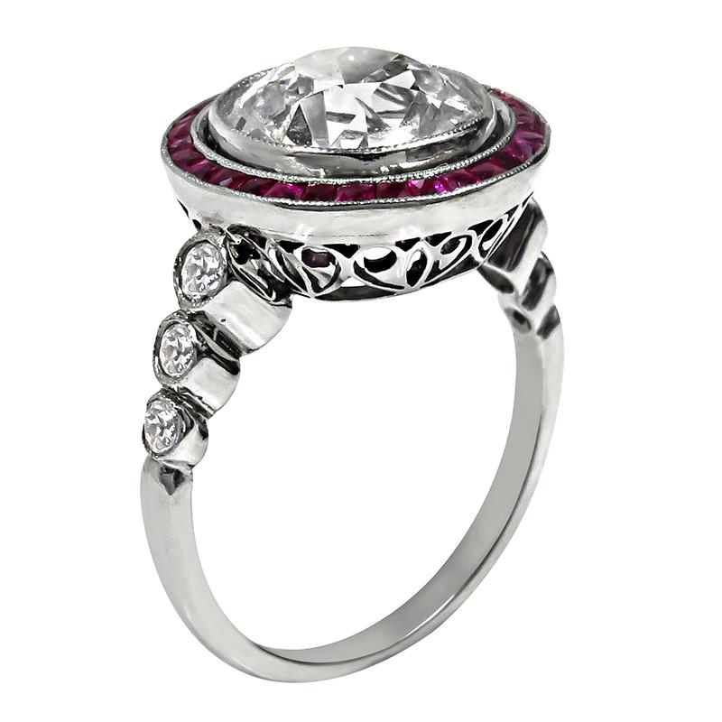 ruby ring with diamond halo