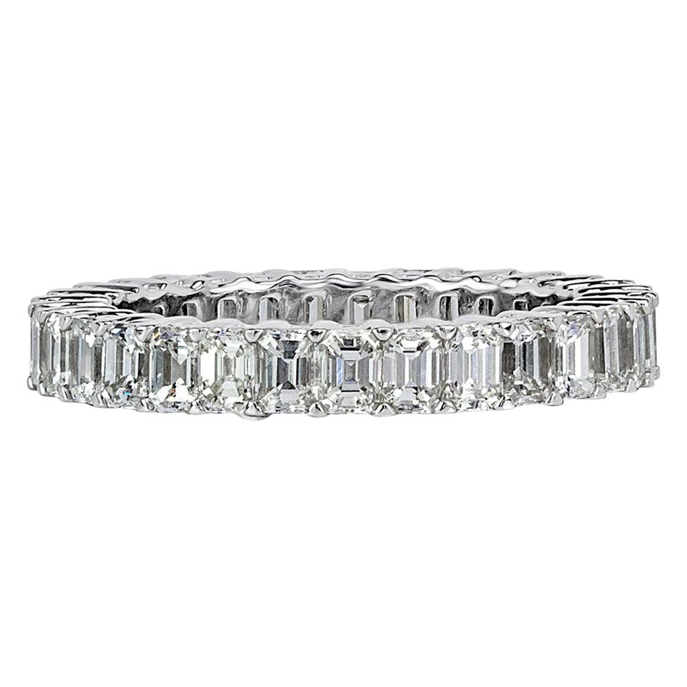 3.20ct Emerald Cut Diamond Eternity Band in Platinum