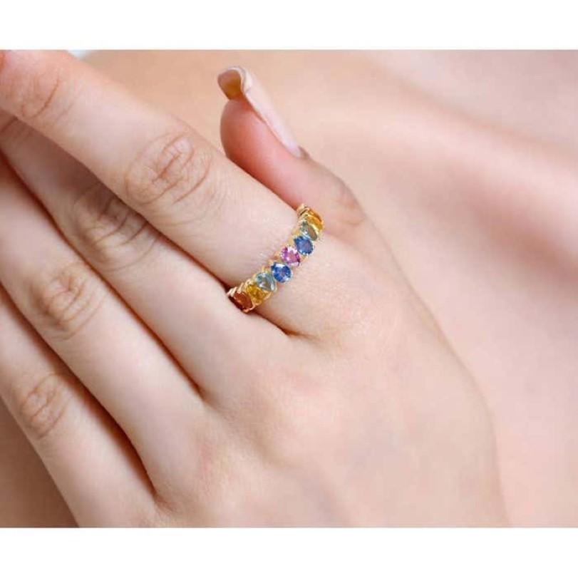 3.20ct Rainbow Sapphire Ring For Sale 4