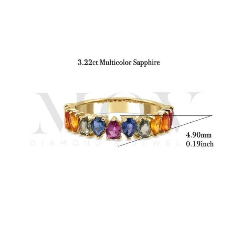 3.20ct Rainbow Sapphire Ring In New Condition For Sale In Fatih, 34
