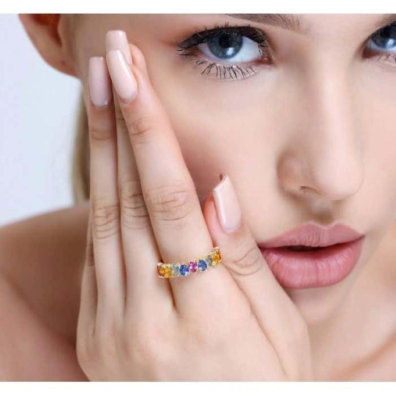 3.20ct Rainbow Sapphire Ring For Sale 1