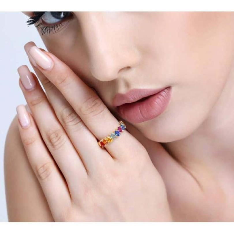 3.20ct Rainbow Sapphire Ring For Sale 2