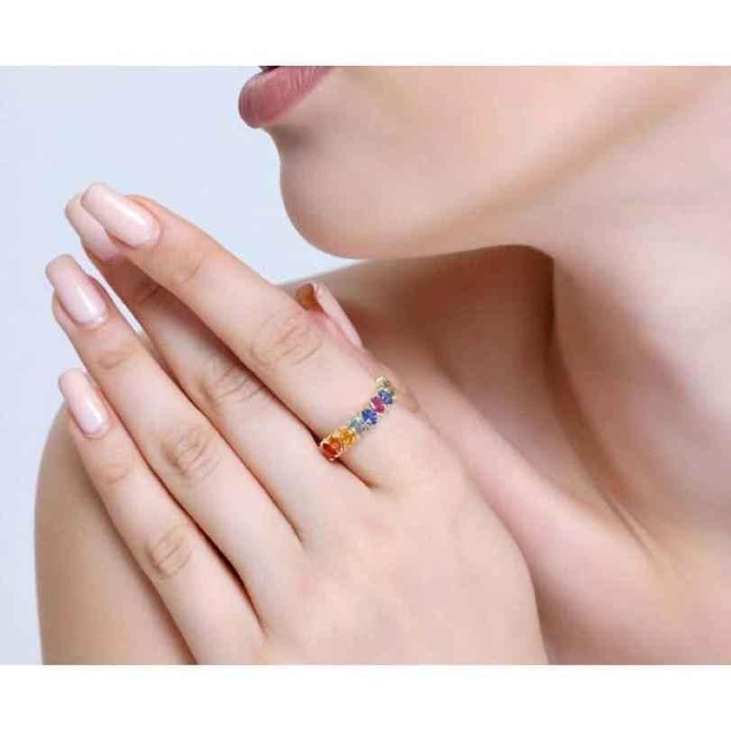 3.20ct Rainbow Sapphire Ring For Sale 3