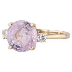 Anello con diamanti Pink Diamond da 3,20 carati, oro giallo 14k, misura 6,25