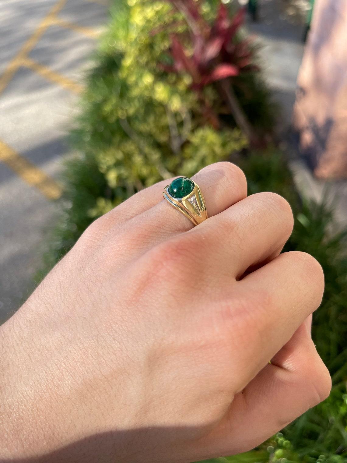 smaragd cabochon ring