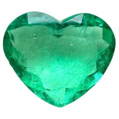 Smeraldo colombiano taglio cuore da 3.21 carati  Gemma naturale sfusa Greene & Greene di primavera