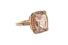 Sunita Nahata Morganite 3.21ct. Fancy Ring in 18KRG with White Diamond.