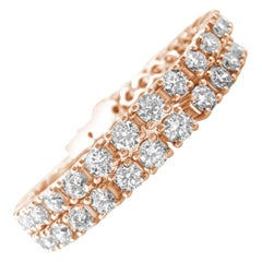 3.21 Carat VS1-VS2 Diamond Tennis Riviera, 14 kt. Pink Gold, Bracelet