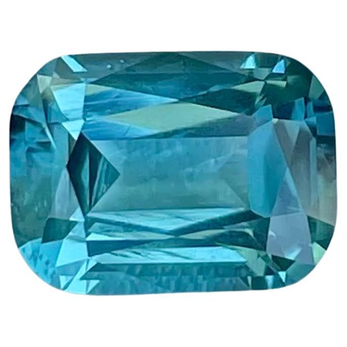 3.21 Carats Loose Blue Tourmaline Stone Cushion Cut Natural Afghan Gemstone For Sale