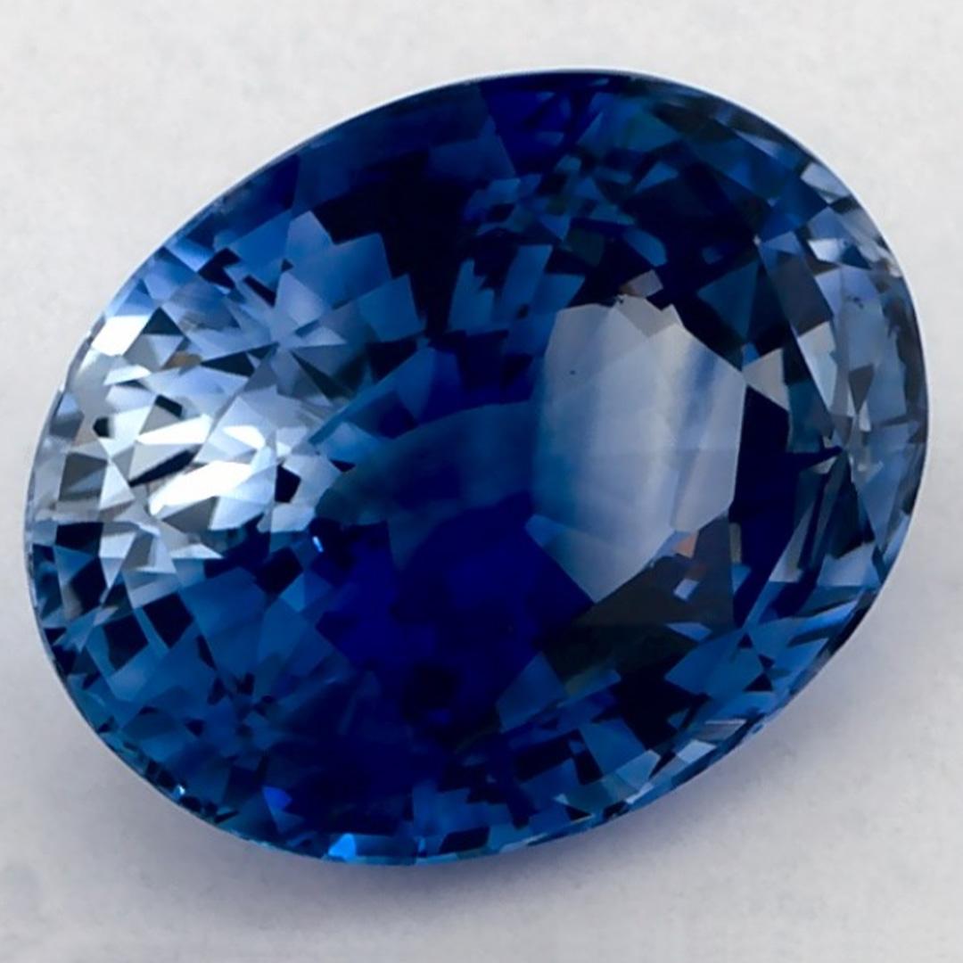 Taglio ovale 3.21 carati di zaffiro blu ovale sfuso in vendita