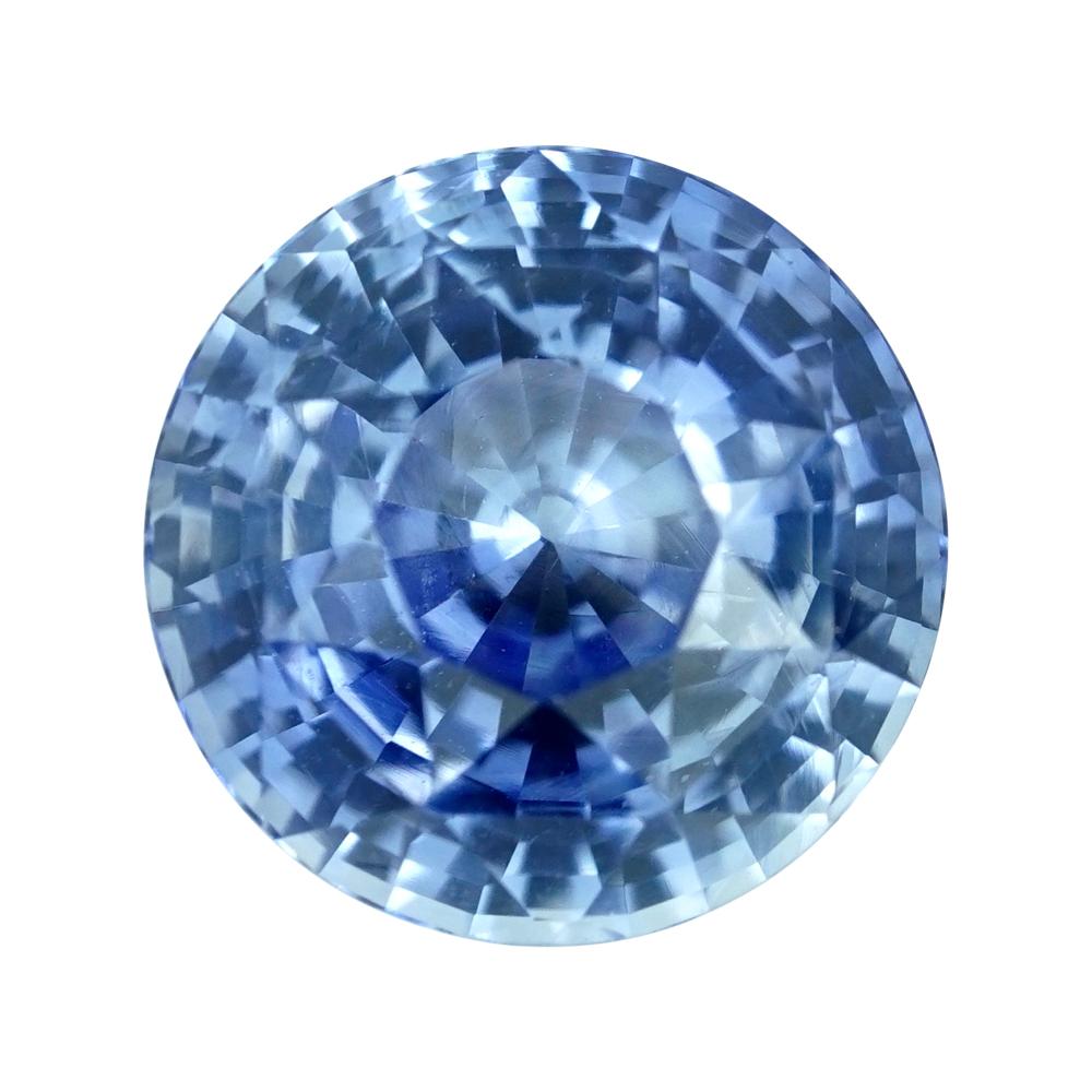 Modern 3.21 ct Blue Sapphire Round Natural	Heated GIA Certified For Sale
