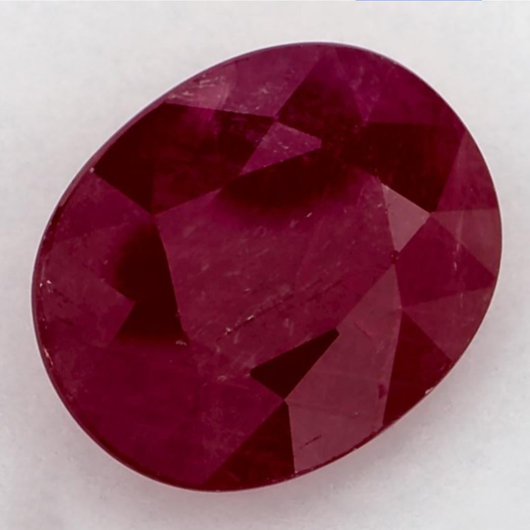 Taille ovale 3.21 Ct Ruby Oval Loose Gemstone (pierre précieuse en vrac)