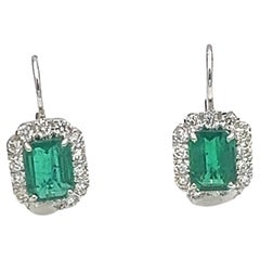 4.27 ct Zambian Emerald & Diamond Earrings 