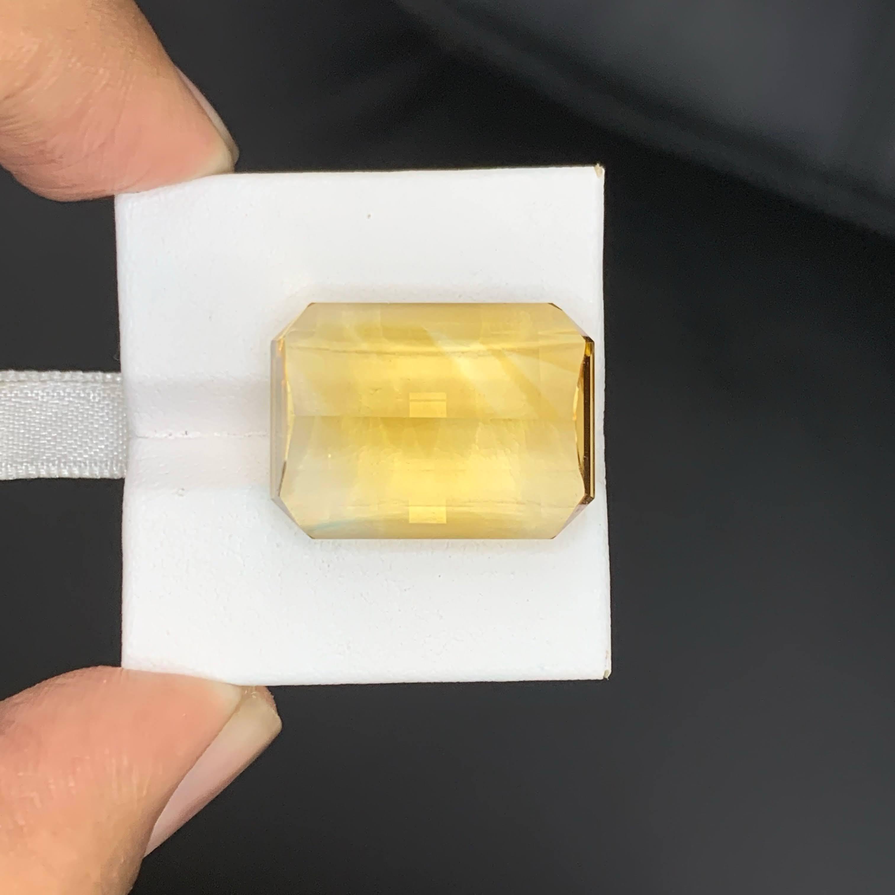 32.15 Carat Natural Loose Yellow Golden Citrine Pixel Cut Brazilian Gemstone en venta 4