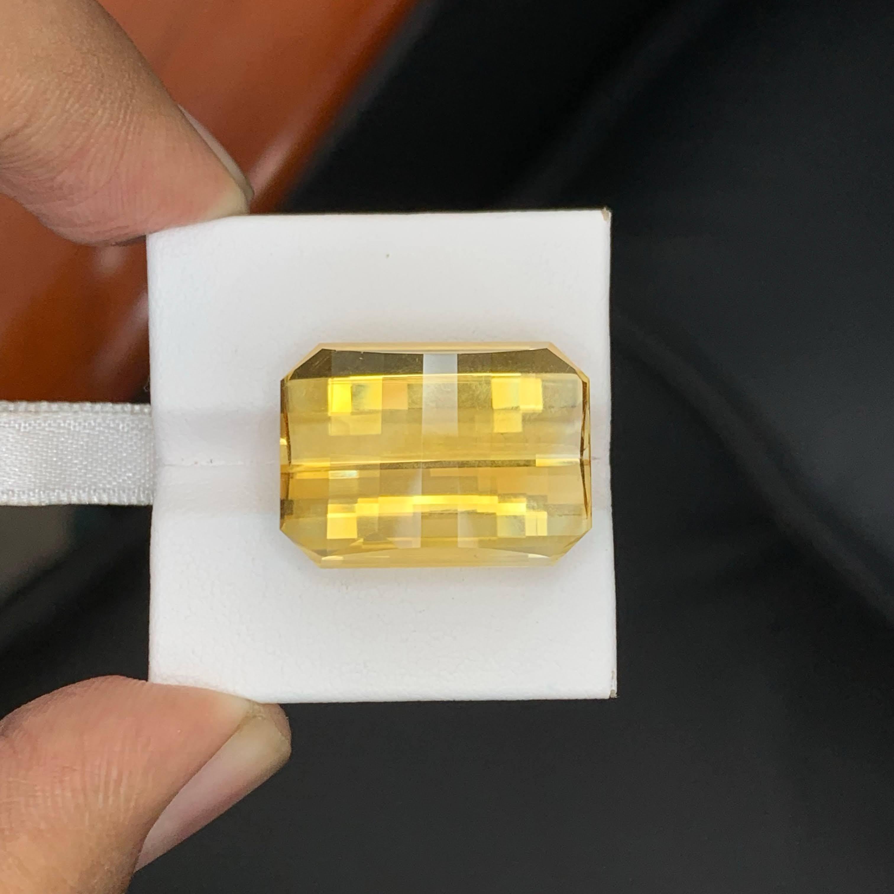 32.15 Carat Natural Loose Yellow Golden Citrine Pixel Cut Brazilian Gemstone en venta 5