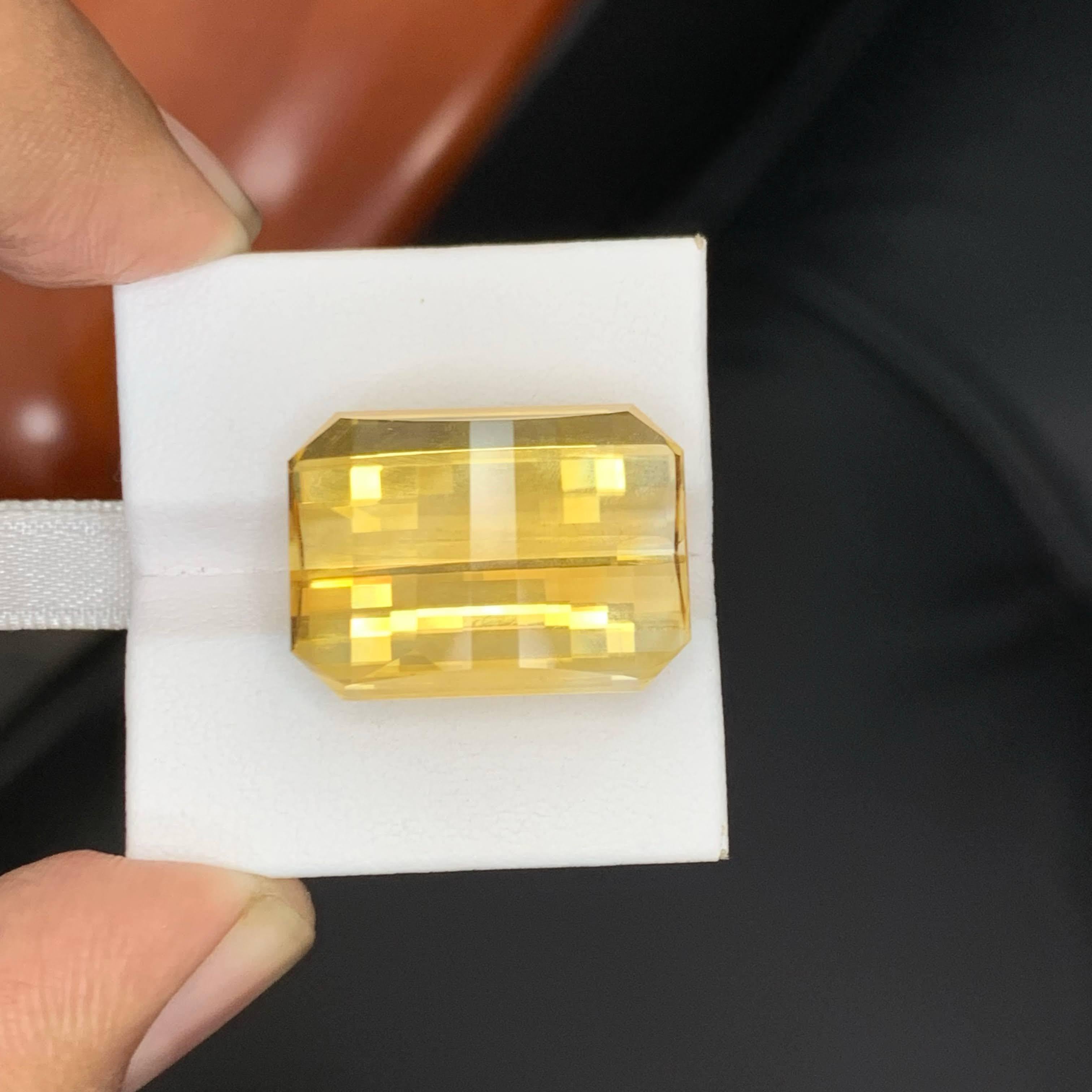 Femenino o masculino 32.15 Carat Natural Loose Yellow Golden Citrine Pixel Cut Brazilian Gemstone en venta