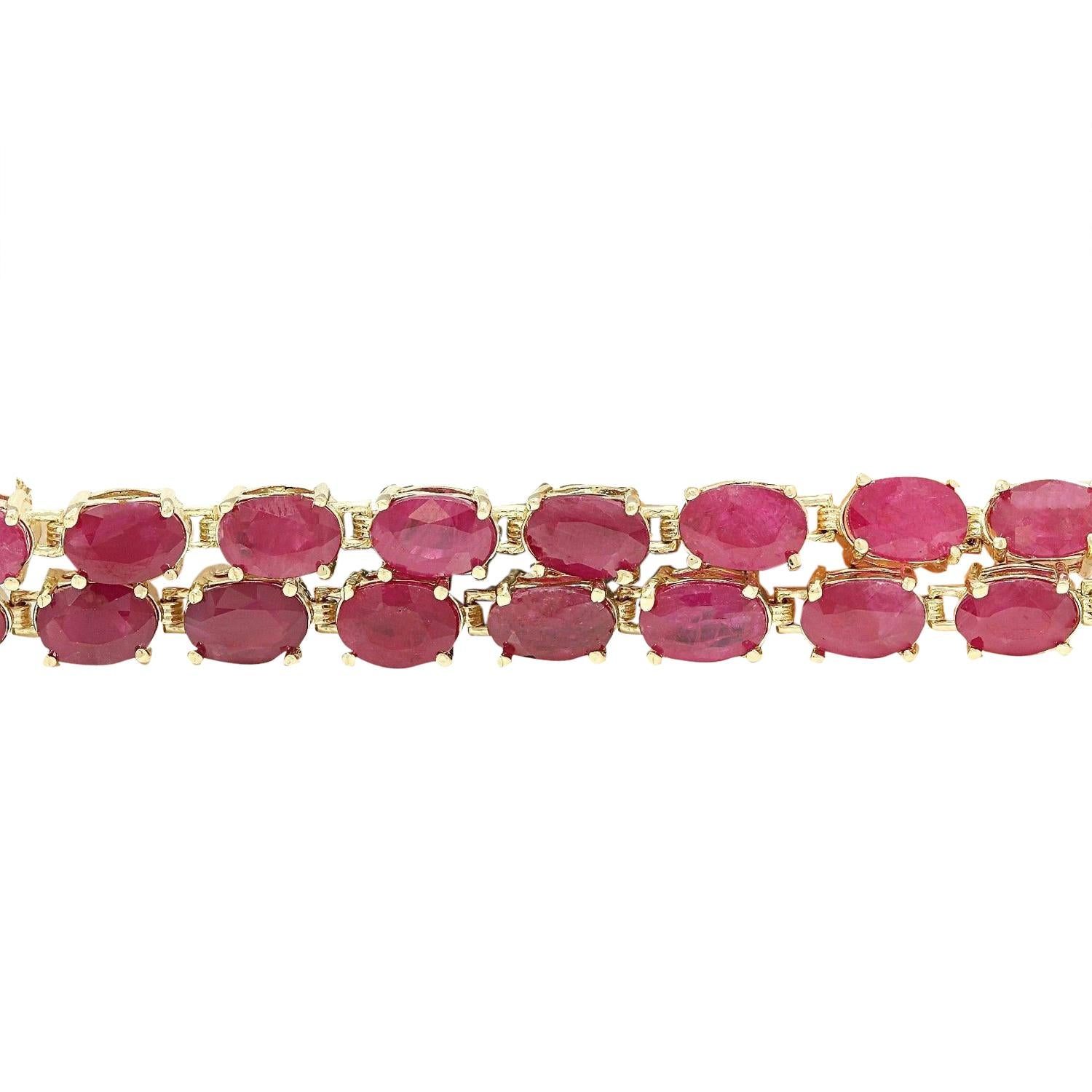 Ruby Diamond Bracelet In 14 Karat Solid Yellow Gold In New Condition For Sale In Los Angeles, CA