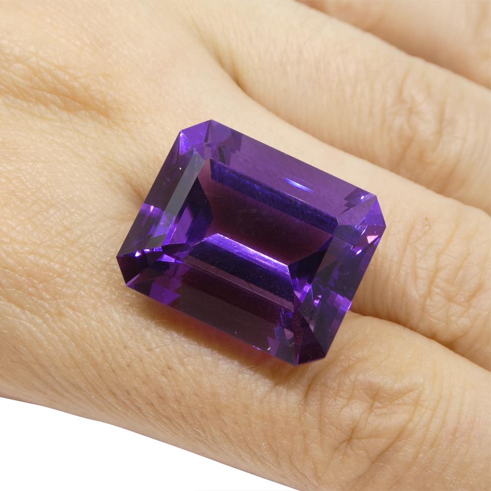 32.19ct Emerald Cut Purple Amethyst from Uruguay For Sale 1