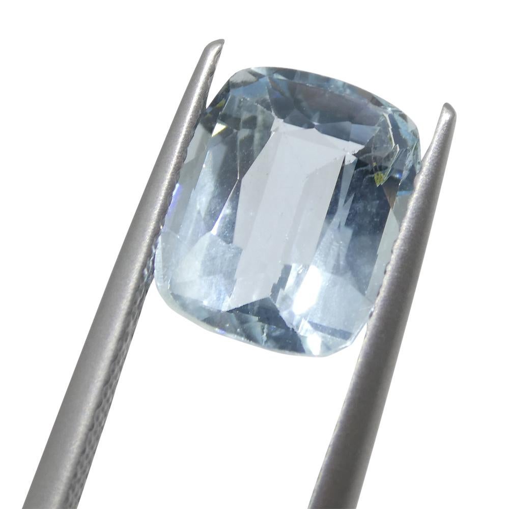 3.21ct Cushion Blue Aquamarine from Brazil For Sale 5