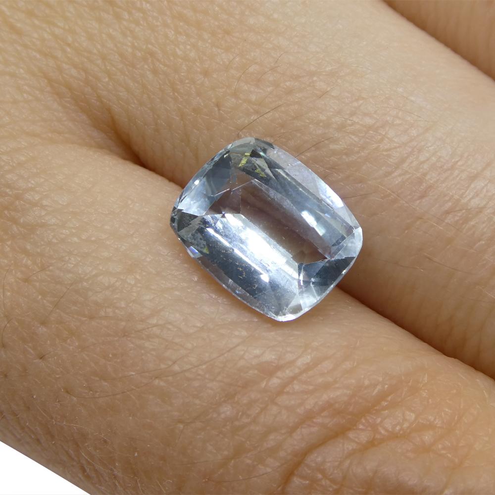 3.21ct Cushion Blue Aquamarine from Brazil For Sale 6
