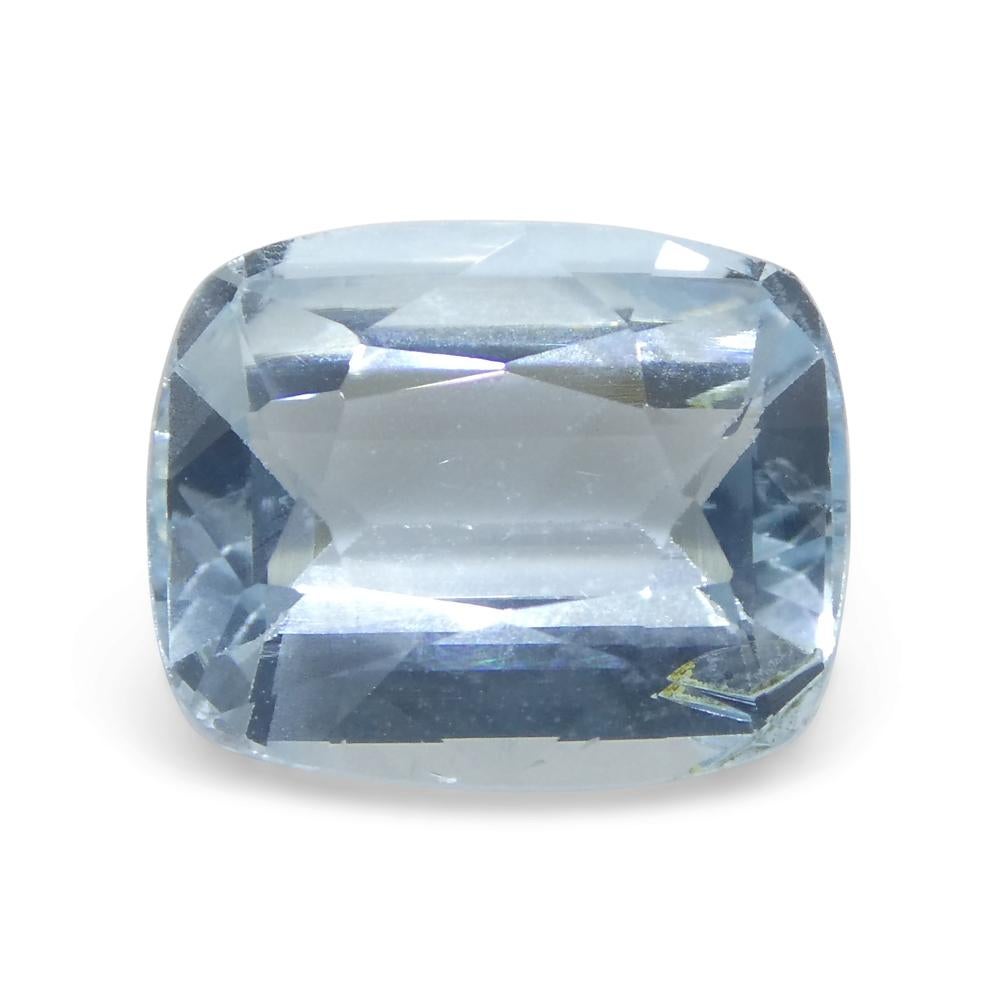 3.21ct Cushion Blue Aquamarine from Brazil For Sale 7