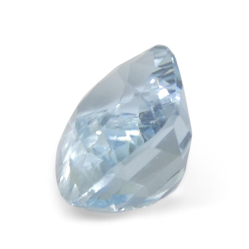 3.21ct Cushion Blue Aquamarine from Brazil In New Condition For Sale In Toronto, Ontario