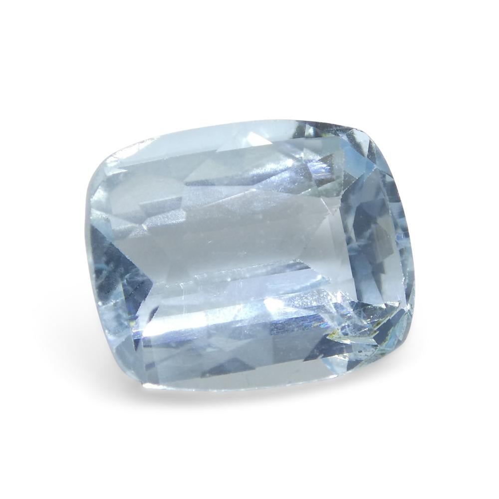 3.21ct Cushion Blue Aquamarine from Brazil For Sale 2