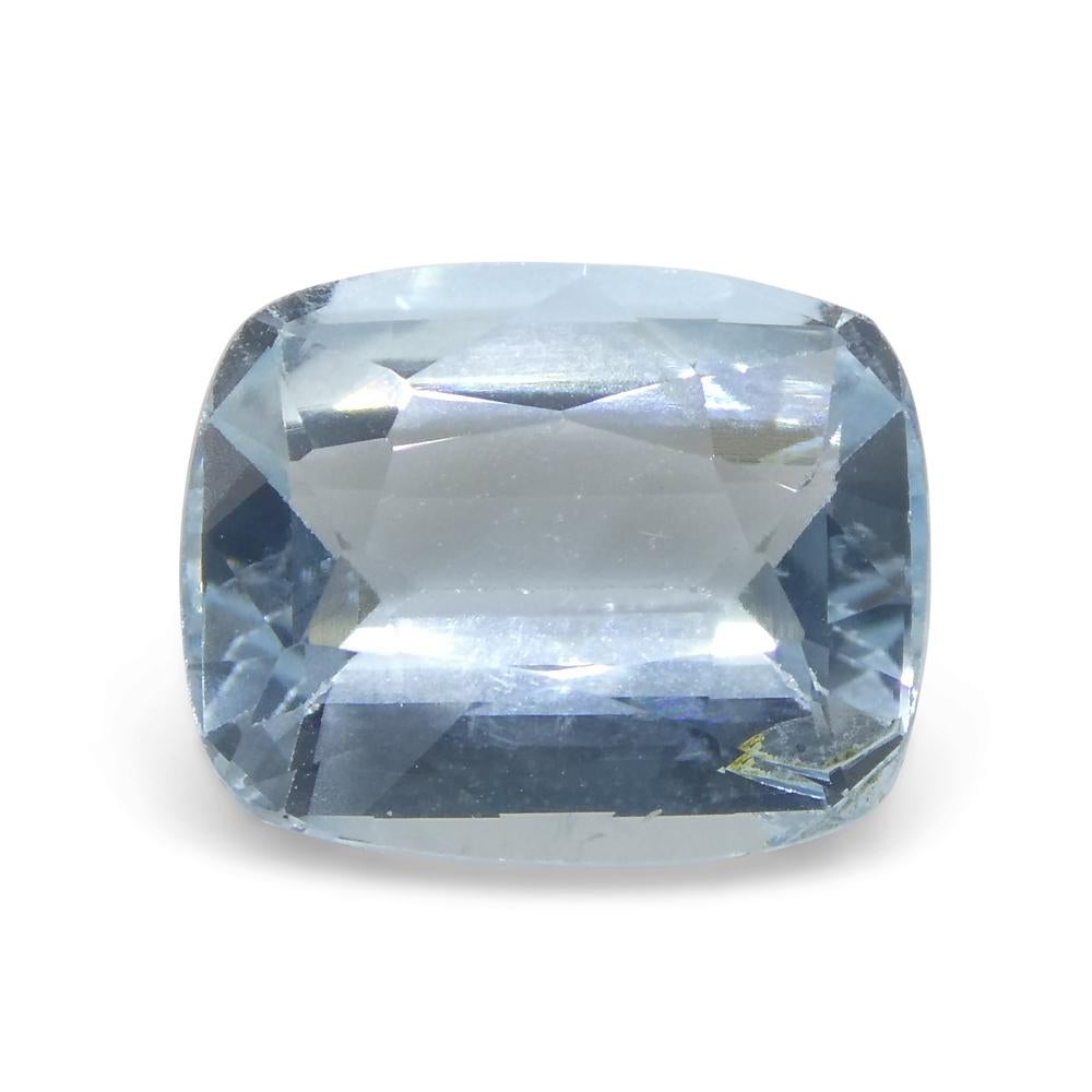 3.21ct Cushion Blue Aquamarine from Brazil For Sale 3