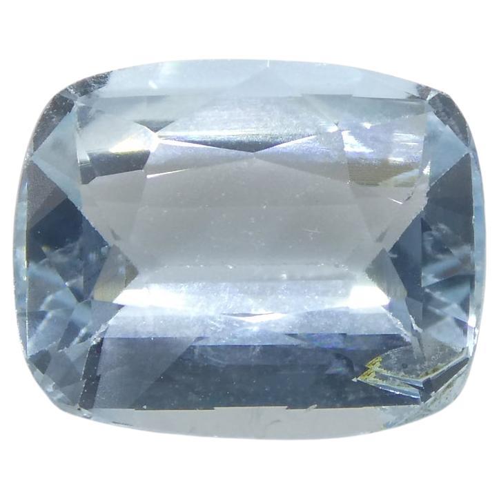 3.21ct Cushion Blue Aquamarine from Brazil For Sale
