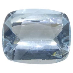 Aigue-marine bleue coussin de 3.21ct du Brésil