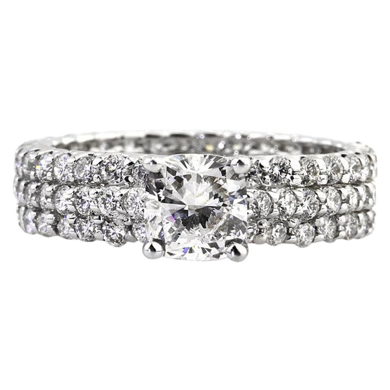 3.21ct Cushion Cut Diamond Engagement Ring