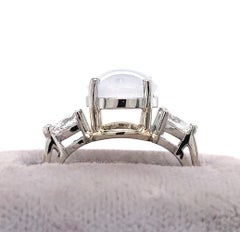 Platinum 3.21ct Ice Jadeite Jade Ring