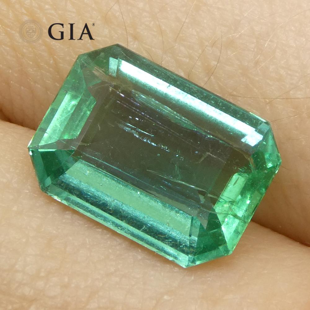 3,21 Karat Achteckiger/Emaragdschliff Grüner Smaragd GIA zertifiziert Zambia (F1) im Angebot 8