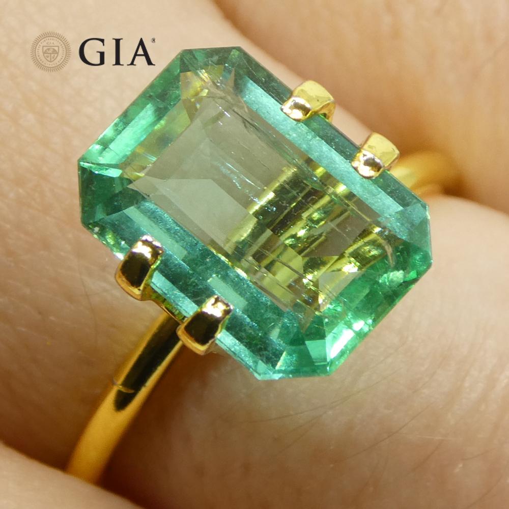 3,21 Karat Achteckiger/Emaragdschliff Grüner Smaragd GIA zertifiziert Zambia (F1) im Angebot 9