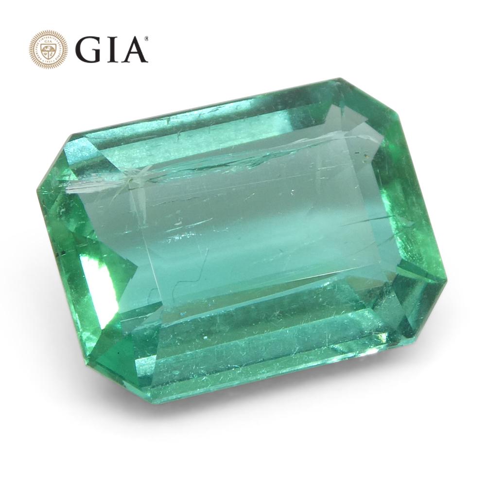 3,21 Karat Achteckiger/Emaragdschliff Grüner Smaragd GIA zertifiziert Zambia (F1) im Angebot 4
