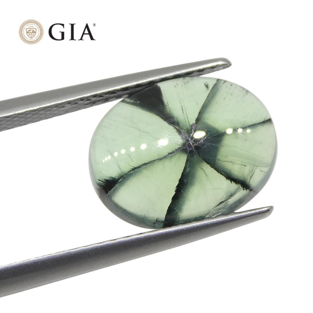 3.21ct Oval Green And Black Trapiche Emerald GIA Certified Colombia For Sale 4