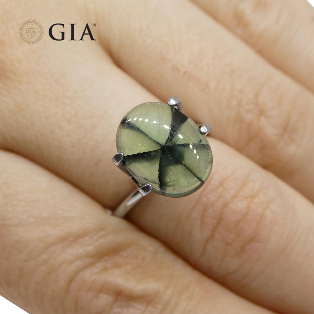 Taille ovale 3.21ct Emeraude ovale verte et noire Trapiche certifiée GIA Colombie en vente