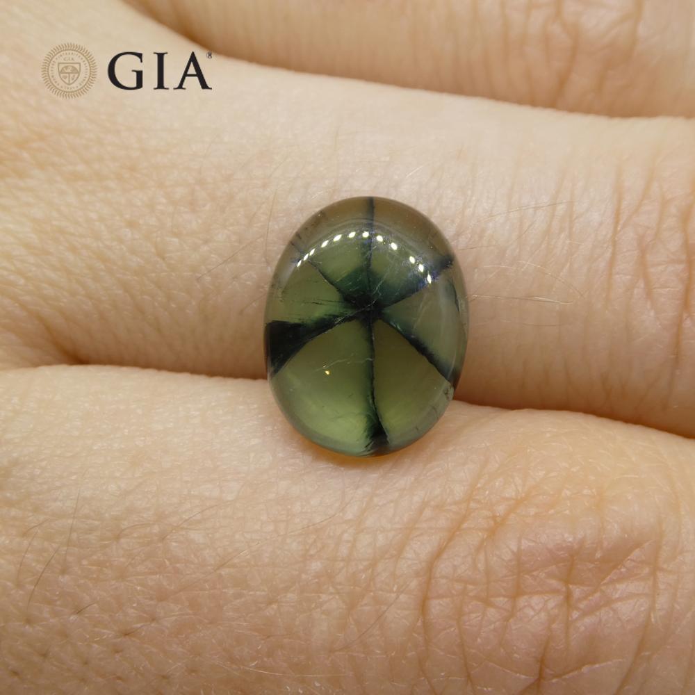 3.21ct Emeraude ovale verte et noire Trapiche certifiée GIA Colombie en vente 1