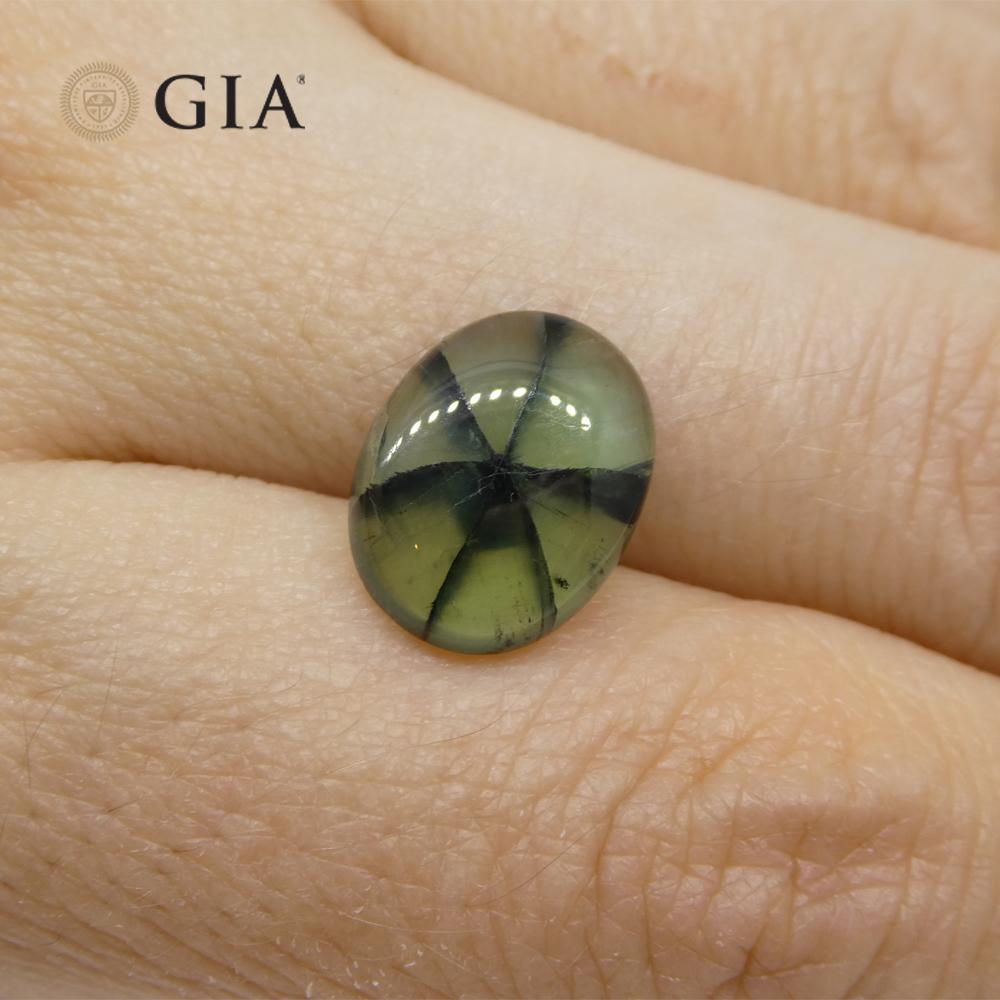 3.21ct Emeraude ovale verte et noire Trapiche certifiée GIA Colombie en vente 3