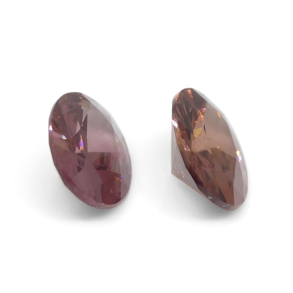 3.21ct Pair Oval Diamond Cut Pink Zircon from Sri Lanka For Sale 5