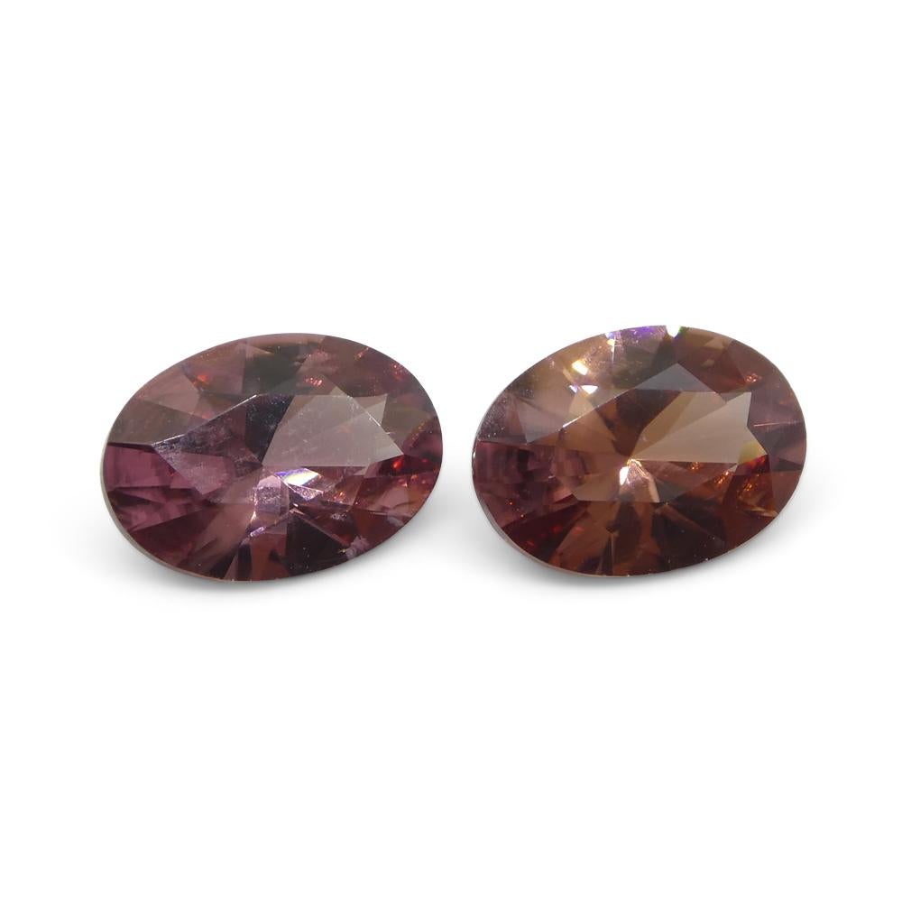 3.21ct Pair Oval Diamond Cut Pink Zircon from Sri Lanka For Sale 6