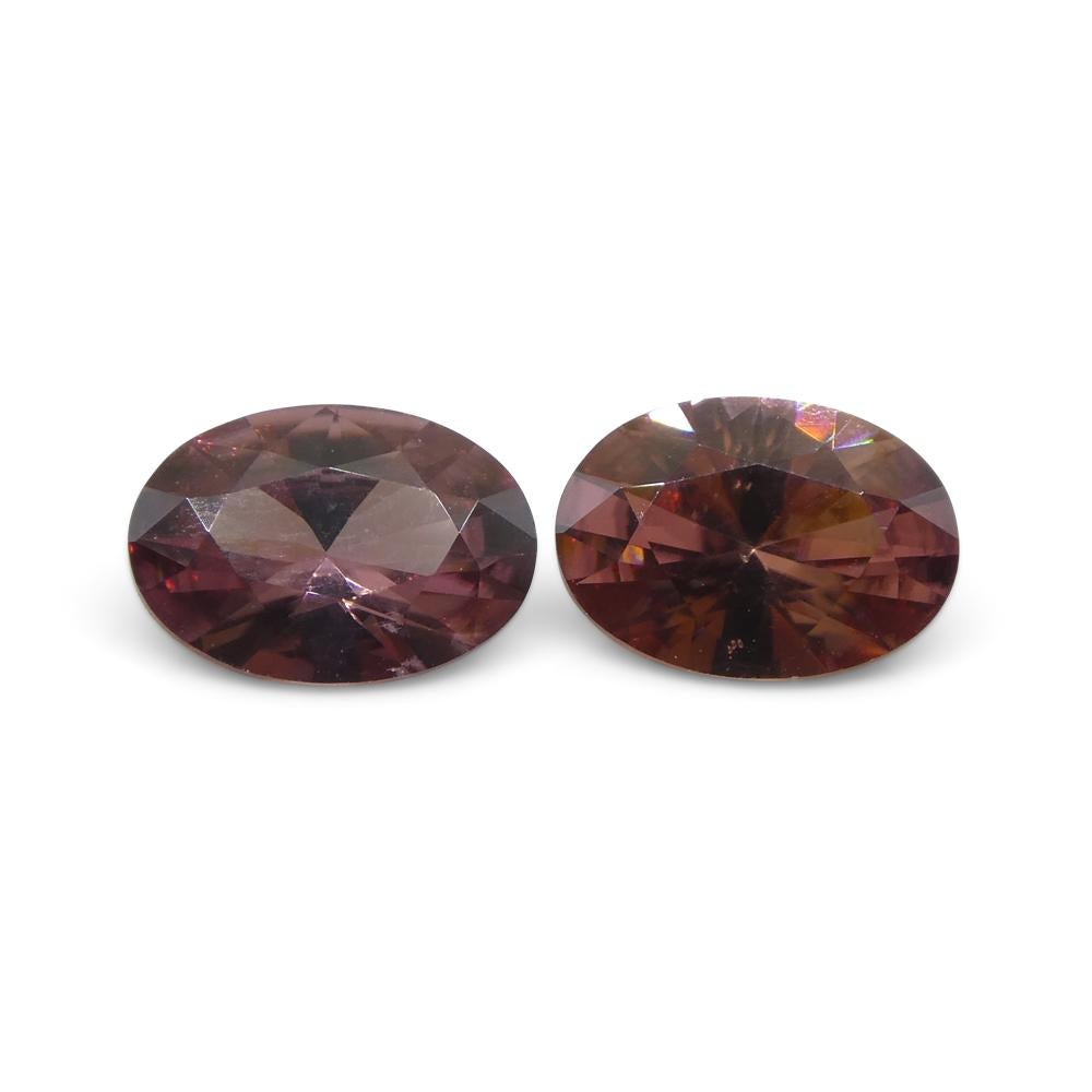 3.21ct Pair Oval Diamond Cut Pink Zircon from Sri Lanka For Sale 7