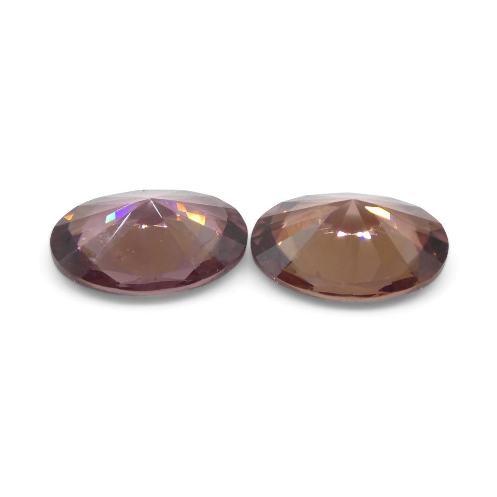 3.21ct Pair Oval Diamond Cut Pink Zircon from Sri Lanka For Sale 8