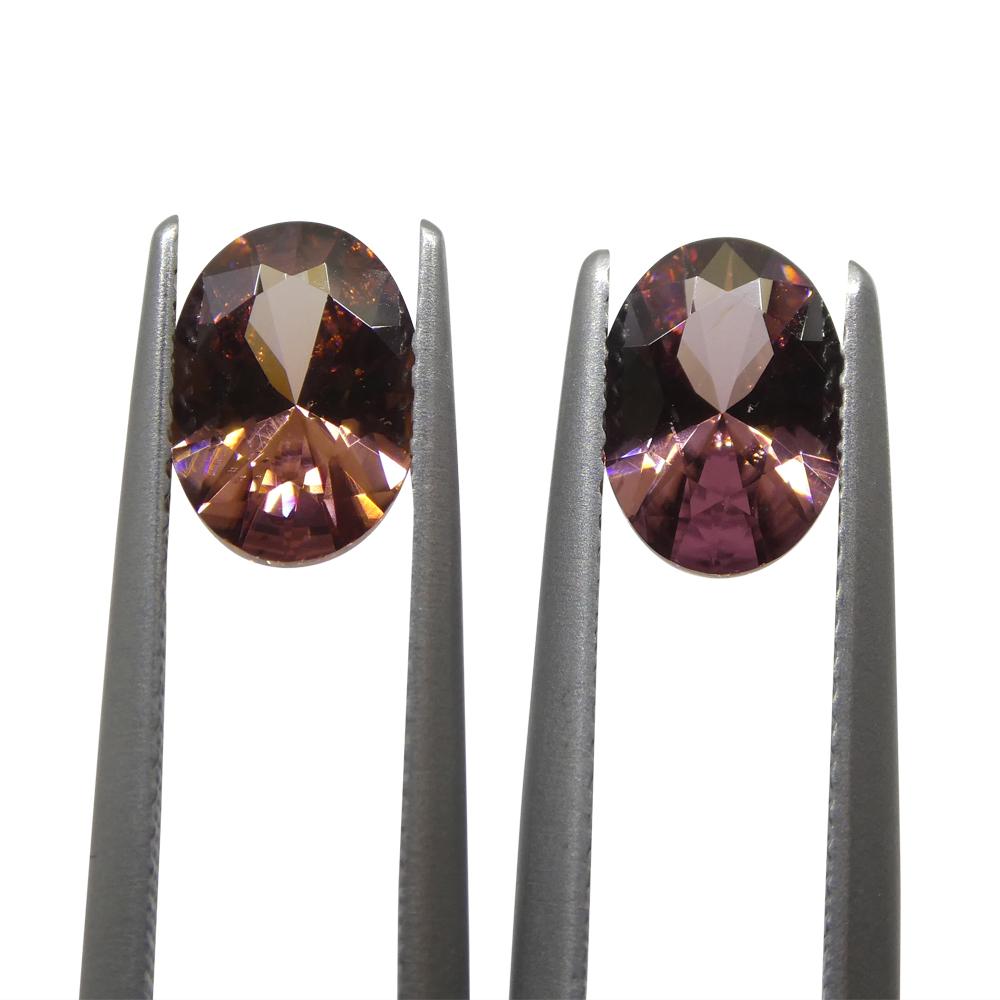 3.21ct Pair Oval Diamond Cut Pink Zircon from Sri Lanka In New Condition For Sale In Toronto, Ontario