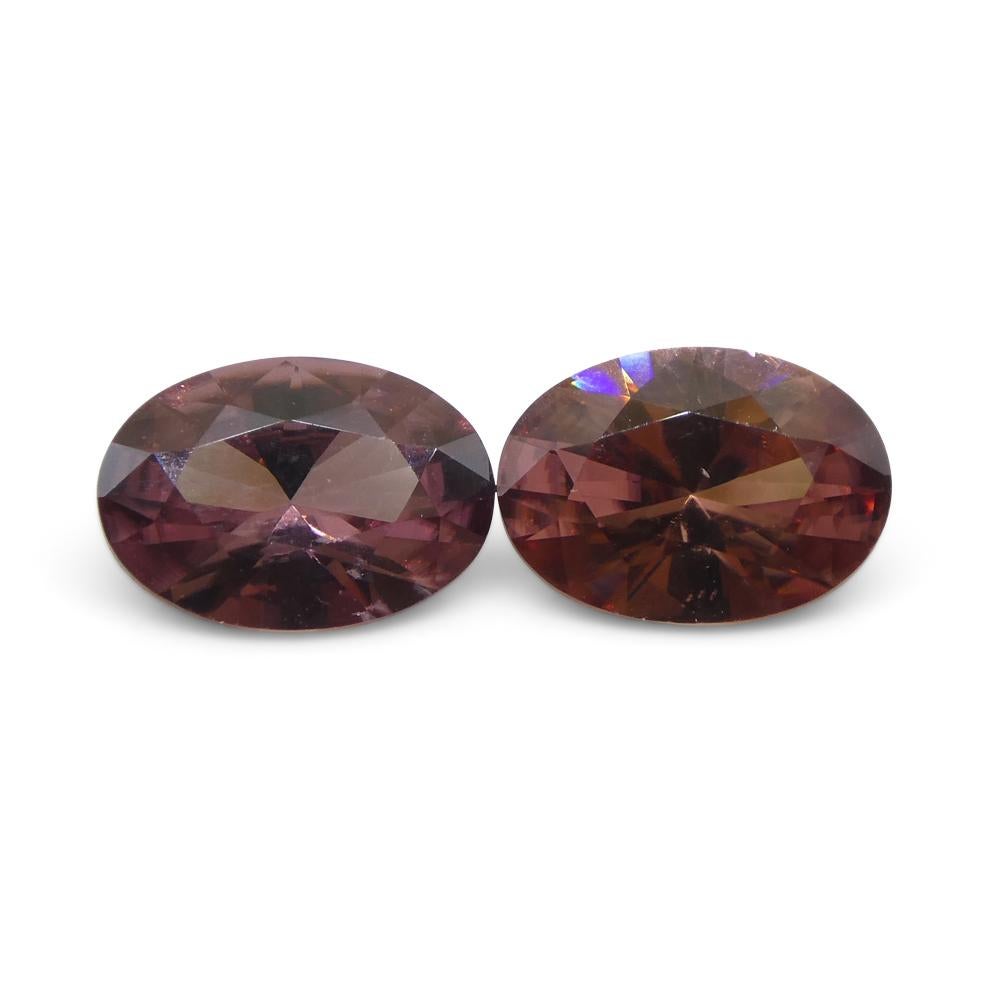 3.21ct Pair Oval Diamond Cut Pink Zircon from Sri Lanka For Sale 1