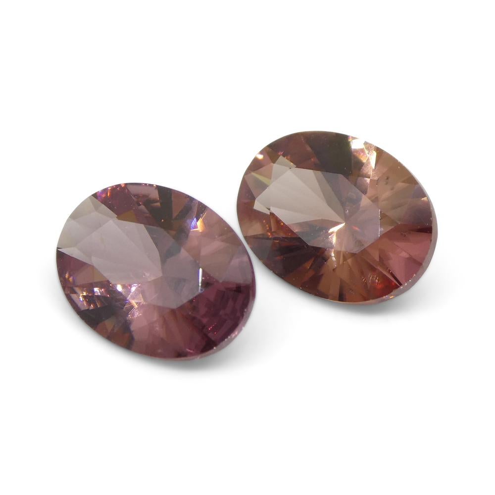 3.21ct Pair Oval Diamond Cut Pink Zircon from Sri Lanka For Sale 2