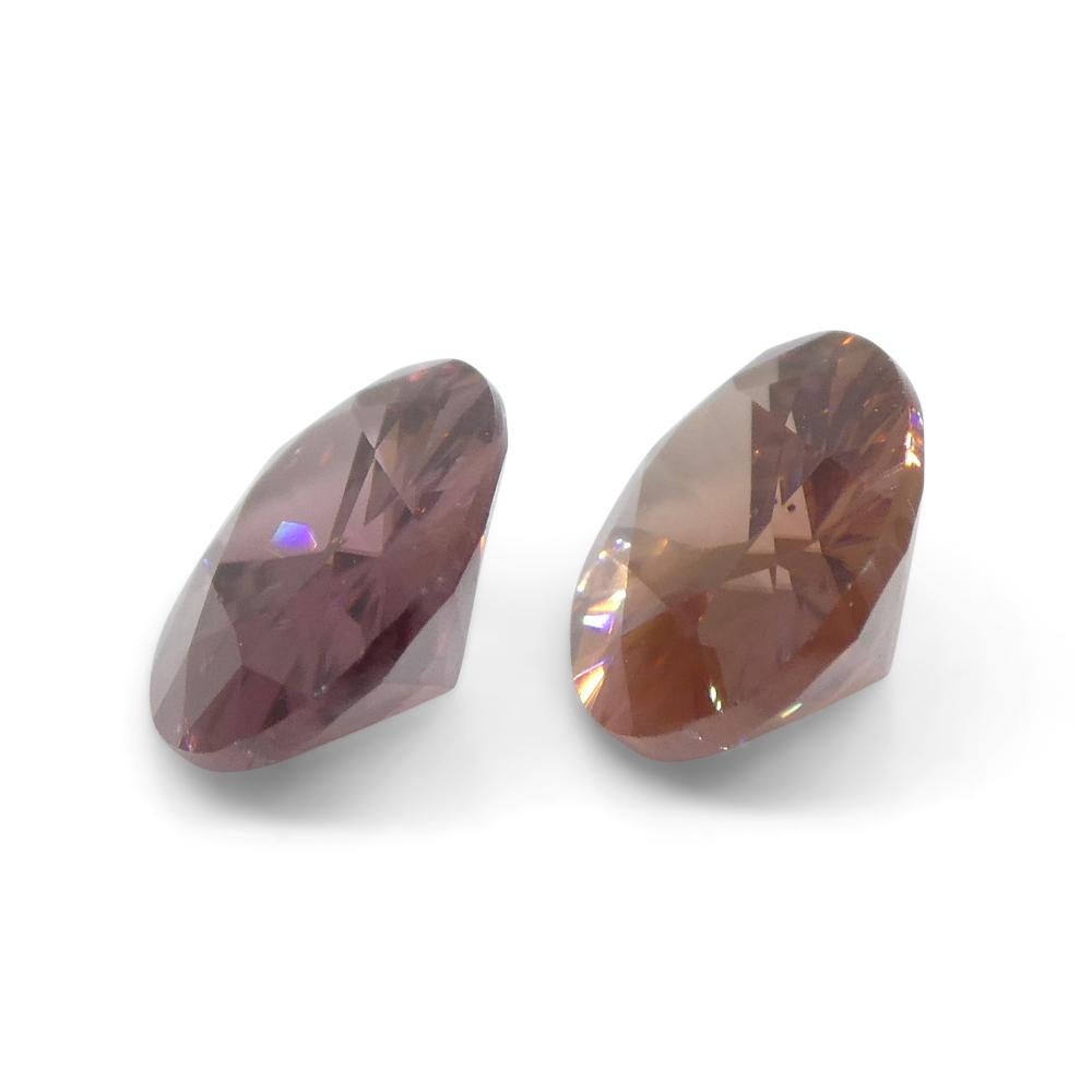 3.21ct Pair Oval Diamond Cut Pink Zircon from Sri Lanka For Sale 3