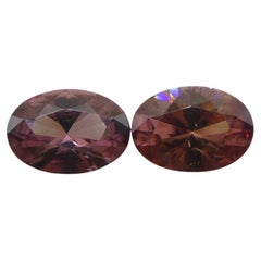 Paire de zircons roses ovales de 3.21ct, taillés en diamant, provenant du Sri Lanka
