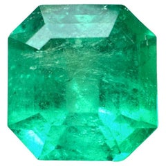 3,21 Karat Gelbgrüner kolumbianischer Smaragd 9x9 mm Asscher-Schliff Echter Mai