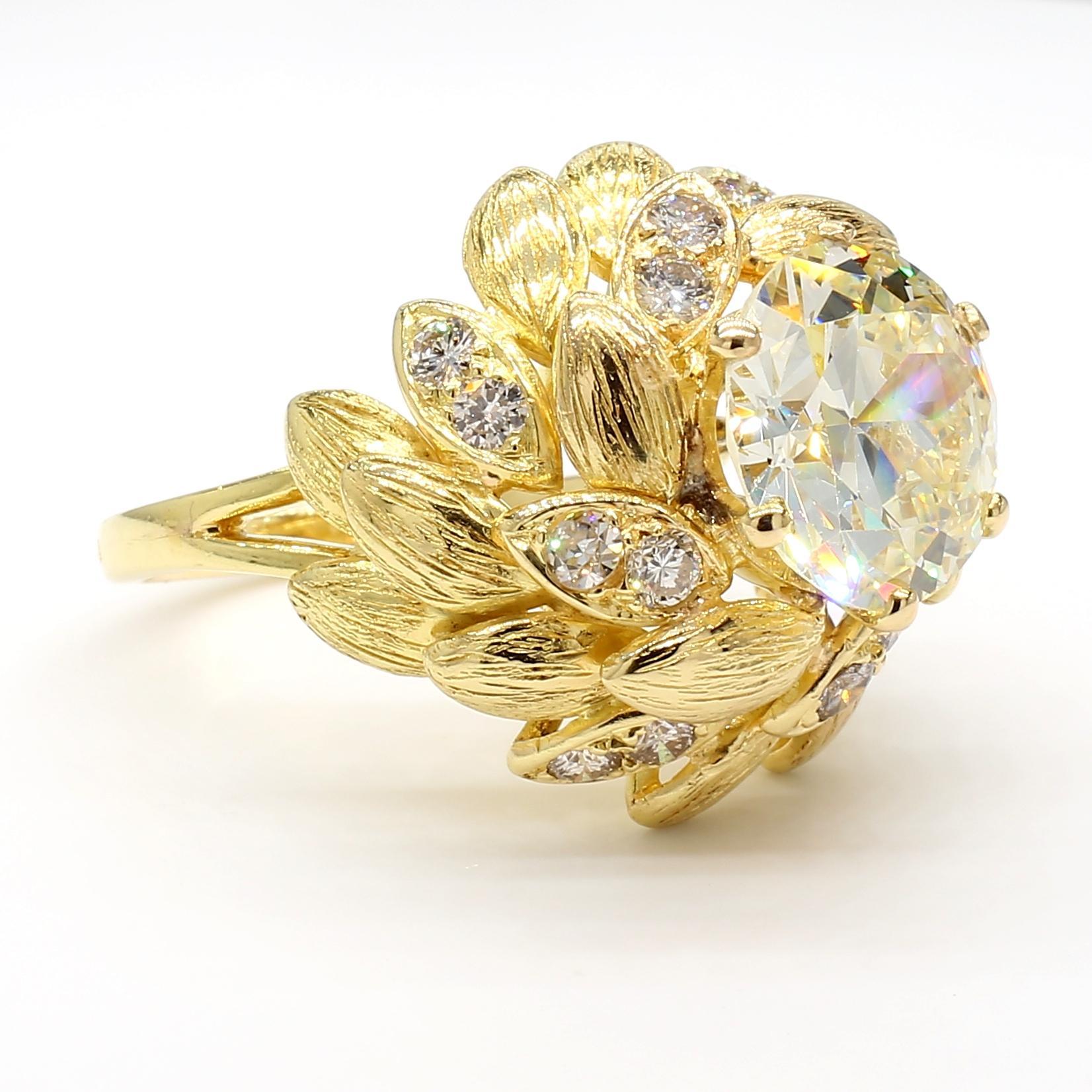 Anillo de oro de 18 quilates con diamantes de 3,22 quilates en Nuevo estado para la venta en New York, NY
